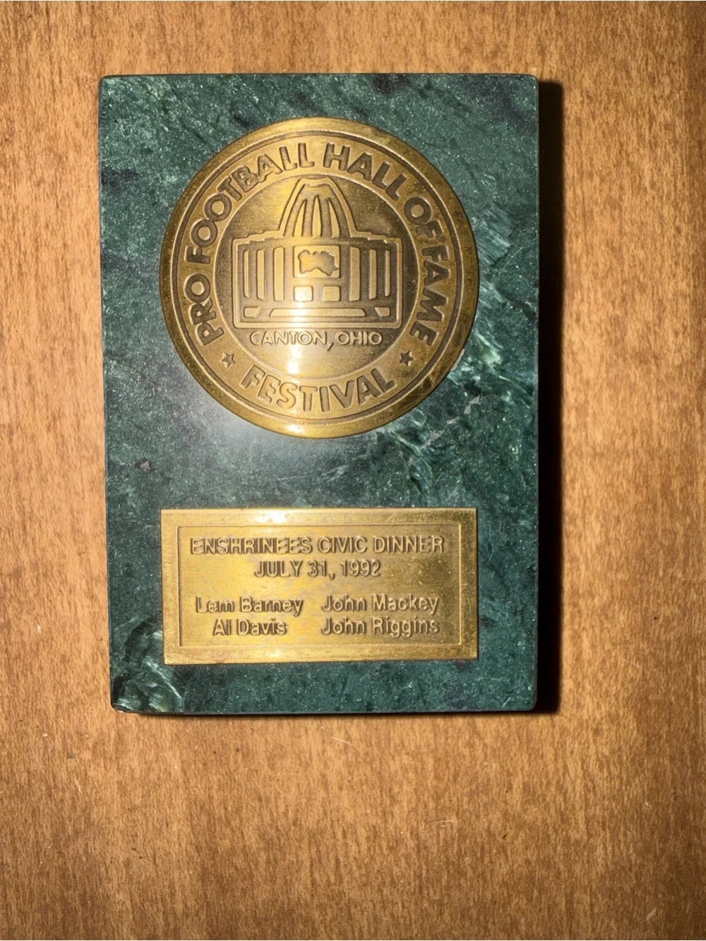 Vintage 1992 Pro Football Hall of Fame Festival Marble Paperweights Canton Ohio